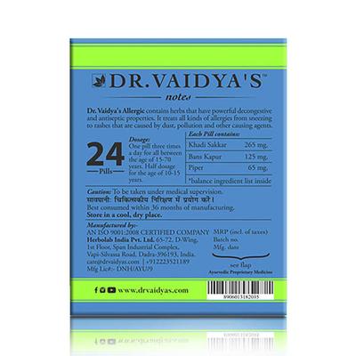 Dr. Vaidya's Allergic Pills (Pack of 3 x 24's) - Speciality Medicines
