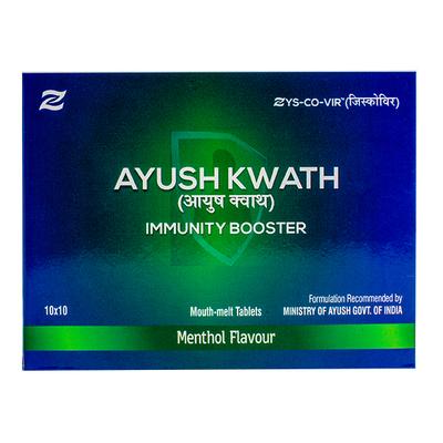 Zys-Co-Vir Ayush Kwath Immunity Booster Liquid 100 ml + Tablet (10 x 10's) Combo Pack - Menthol Flavour - Vitamin C