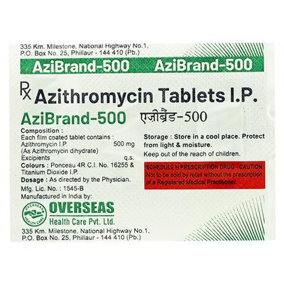 AZIBRAND 500mg Tablet 5's - Bacterial Infections-Mac