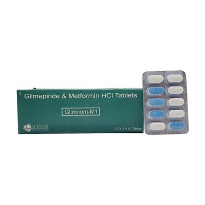 GLIMNOM M 1 Tablet 10's - Diabetes-Ant