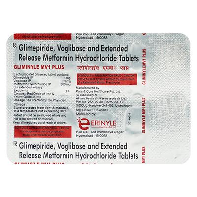 GLIMINYLE MV PLUS 1mg Tablet 10's - Diabetes-Ant