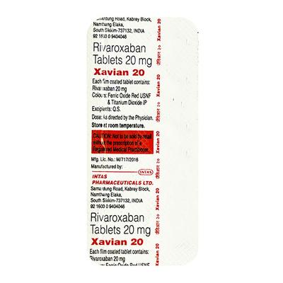 XAVIAN 20 Tablet 10's - Blood Clot-Ant