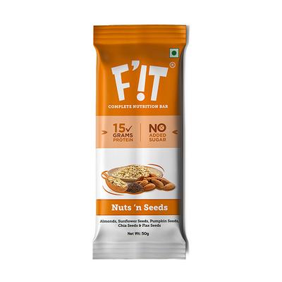 F'iT Complete Nutrition Bar - Nuts n Seeds 50 gm - Nutritional Bars