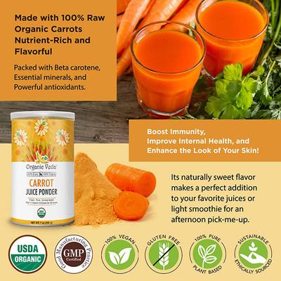 Organic Veda Carrot Juice Powder 227 gm - Pure Herbs