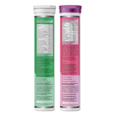FixUpHealth Multivitamins and Multiminerals Effervescent Tablet - Orange Flavour 20s & FixUpHealth Glutathione Effervescent Tablet - Strawberry Flavour 15s 1's - Multi-Vitamins