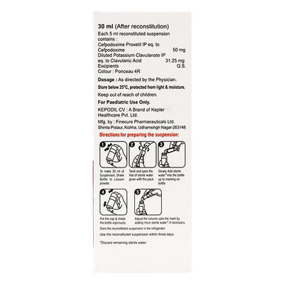 KEPODIL CV 81.25 Dry Syrup 30ml - Bacterial Infections-Cep