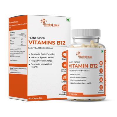 Herbal Max Plant Based Vitamins B12 Capsule 60's - Multi-Vitamins