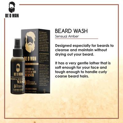 Beoman Amber Combo (Beard Wash 100 ml + Beard Oil 30 ml) - Beard Wash