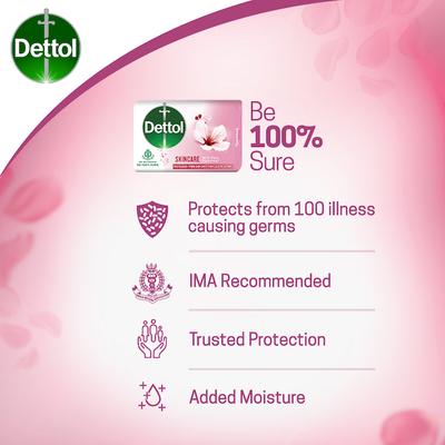 Dettol Skincare Bathing Soap - Pure Glycerine 125 gm (Buy 4 Get 1 Free) - Soaps