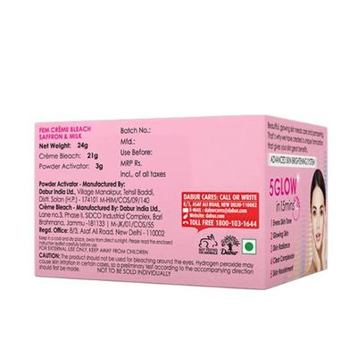 Fem Creme Bleach - Saffron & Milk 24 gm - Face Bleach