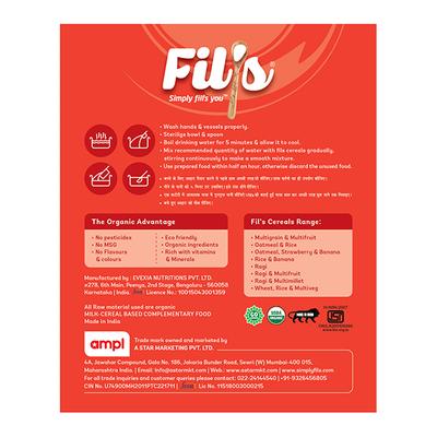 Fil's Organic Baby Cereal With Milk, Wheat, Apple & Banana (10-24 Months) 300 gm - Baby And Infant Supplements