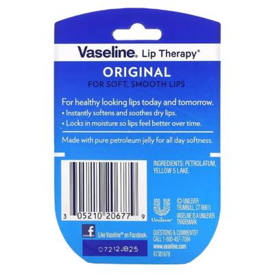 Vaseline Lip Therapy Original Gel 7 g - Lip Scrubs