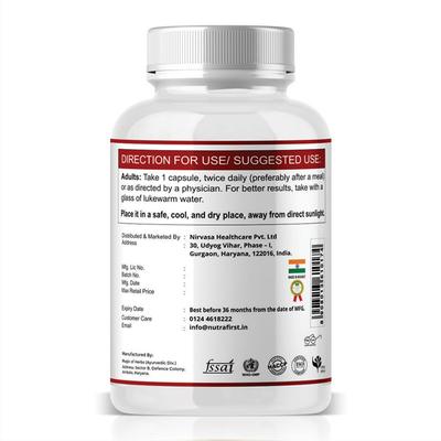 Nutrafirst Safed Musli Extract Capsule 60's - Herbal Dietary Supplement