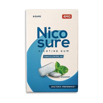 NICOSURE 4MG SUGAR FREE SPEARMINT FLAVOUR Gum 8's - Smoking cessation