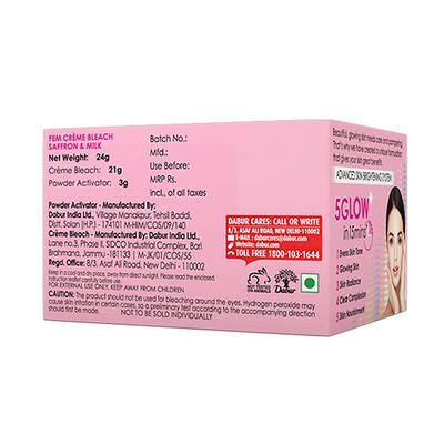 Fem Creme Bleach - Saffron & Milk 8 gm - Face Bleach