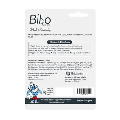 Bibo Rub-On Vapor Rub Gel 10 gm - Speciality Medicines