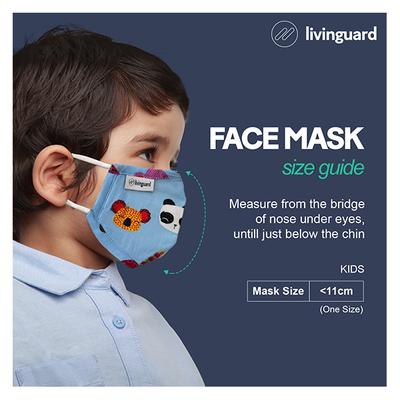 Livinguard Kids Street Face Mask (Rabbit Print) (XS) - Green (Pack of 1) - Face Mask