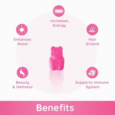 Purna Gummies Immunity Multivitamin Strawberry Gummies for Adults, Vitamins A, C, D, E, B12 30's - Women Health