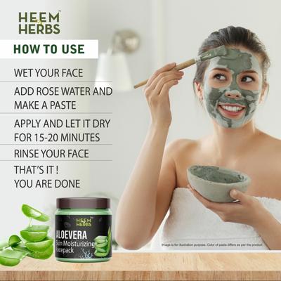 Heem & Herbs Skin Moisturizing Powder - Aloevera 100 gm - Face Packs
