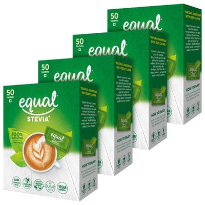 Equal Stevia Natural Sweetener Sachet (Pack of 4 x 50's) 1's - Sweeteners