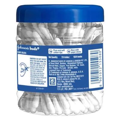 Johnsons's Paper Cotton Buds 75 's - 150 Swabs - Cotton Buds & Balls