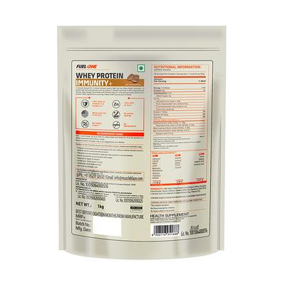 MuscleBlaze Fuel One Whey Protein Immunity+ Powder - Cafe Mocha 1 kg - Workout Essentials