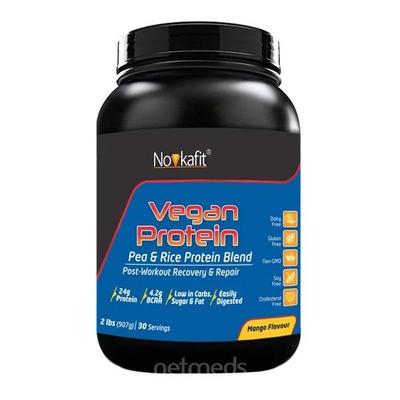 Novkafit Vegan Protein Pea & Rice Protein Isolate 100% Plant-Based - Mango 907 gm - Whey Proteins