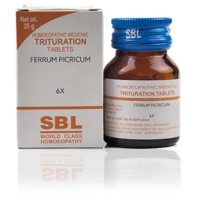 SBL Ferrum Picricum 6X Tablet 25 gm - Bio-Chemic