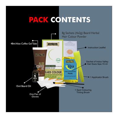 Indus Valley Men Organically Natural Beard Hair Colour Powder - Natural Black 86 gm - Personal Care (Ayush)