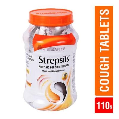 Strepsils Sore Throat Lozenges - Orange (100's + 10's Free) - Sore Throat Lozenges