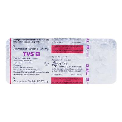 TVS 20mg Tablet 10'S - High Cholesterol-Dys