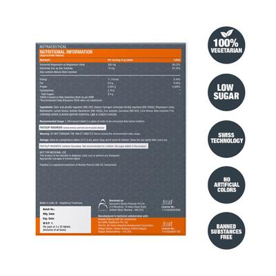 Fast&Up Magnesio Magnesium & Zinc Effervescent Tablets - Lime & Lemon Flavour (Pack of 3 x 20's) - Calcium And Minerals