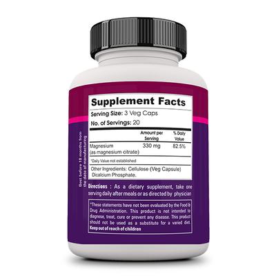 Zenith Nutrition Magnesium Citrate 330 mg Veg Capsules 60's - Calcium And Minerals