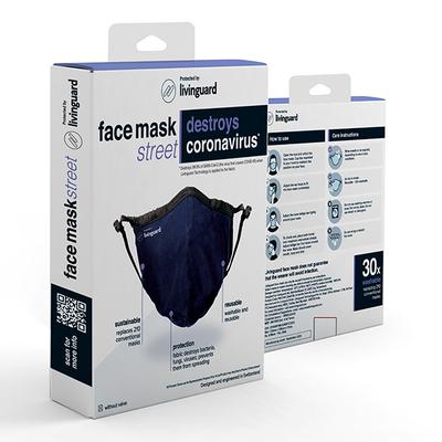 Livinguard Face Mask Street Without Valve (M) - Blue (Pack of 1) - Face Mask