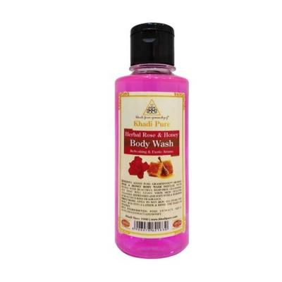 Khadi Pure Herbal SLS Paraben Free Body Wash - Herbal Rose 210 ml - Shower Gels & Body Wash