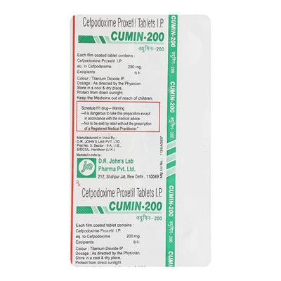Cumin 200mg Tablet 10'S - Bacterial Infections-Cep