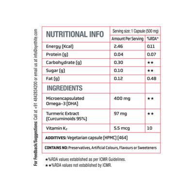 Natxtra CurQmeg-3 Vegan Capsule 60's - Herbal Dietary Supplement