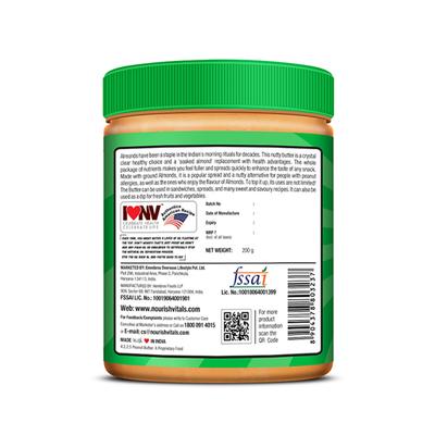 NourishVitals Almond Butter (Extra Crunchy) 750 gm - Nutritional Bars