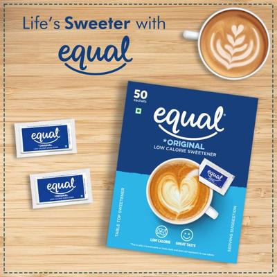 Equal Original Sweetener Sachet (Pack of 2 x 50's) 1's - Sugar Substitute