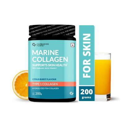 CF Marine Collagen Powder - Citrus Burst Orange Flavour 200 gm - Calcium And Minerals