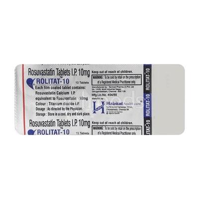 Rolitat 10 Tablet 10'S - High Cholesterol-Dys