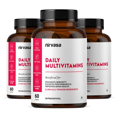 Nirvasa Daily Multivitamins Tablet (Pack of 3 x 60's) 1's - Multi-Vitamins