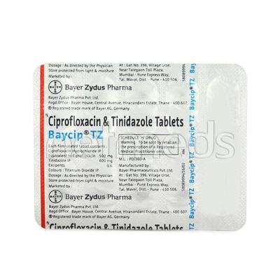 Baycip TZ Tablet 10'S - Bacterial Infections-Qui