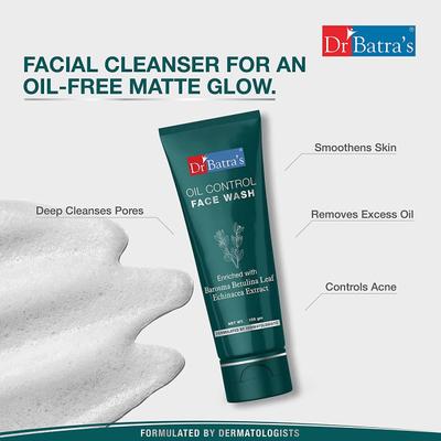 Dr Batra's Oil Control Face Wash - Barosma Betulina & Echinacea Extract (Pack of 2 x 100 gm) - Face Washes