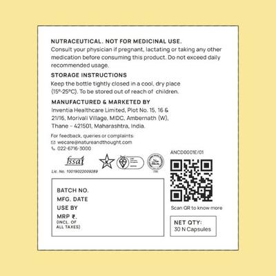 Nature & Thought Golden Hug Turmeric Capsule 30's - Herbal Dietary Supplement