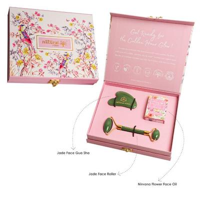 Natural Vibes Glow Getter Gift Set (Jade Face Roller + Jade Gua Sha + Nirvana Flower Face Oil) 1's - Toners