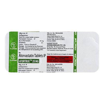 ATORTRUE 20mg Tablet 10's - High Cholesterol-Dys