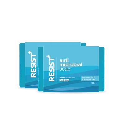 RESIST+ Antimicrobial Soap - Fresh Aqua (Pack of 2 X 100 gm) - Soaps