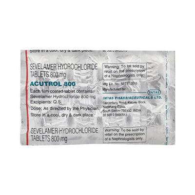 Acutrol 800mg Tablet 10'S - Poisoning/Overdose-Ant