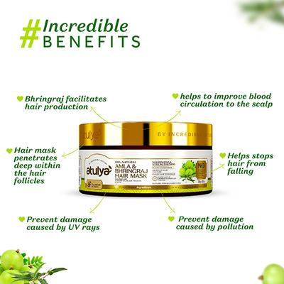 Atulya Amla Bhringraj Hair Mask 200 gm - Hair Masks & Packs